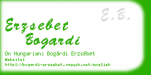 erzsebet bogardi business card