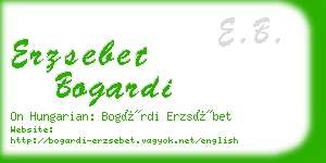 erzsebet bogardi business card